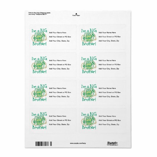 Étiquette Grenouille Big Brother (Feuille entière)