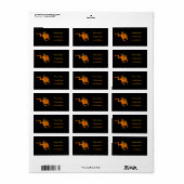 Étiquette Grenouille d'Halloween orange (Feuille entière)