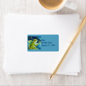 Étiquette Grenouille et lucioles de fée de Whimsical Aquarel (En situation)