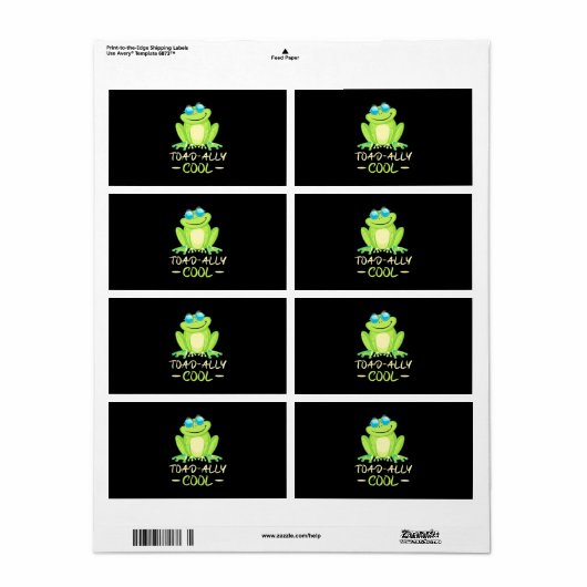Étiquette Grenouille Toadal Cool (Feuille entière)