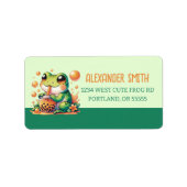 Étiquette Grenouille verte Boire Boba Orange (Devant)