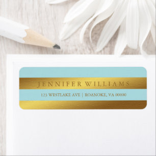 Étiquette Grèves d'huile Mint Modern Faux Gold