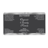 Étiquette Grey and Silver Cosmetics Dropper Bottle Label (Devant)
