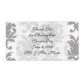 Étiquette grey baroque damask (Devant)