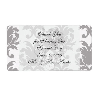 Étiquette grey baroque damask