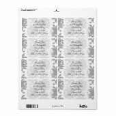 Étiquette grey baroque damask (Feuille entière)