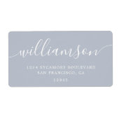 Étiquette Grey Dawn Modern Script Family Retourner l'adresse (Devant)