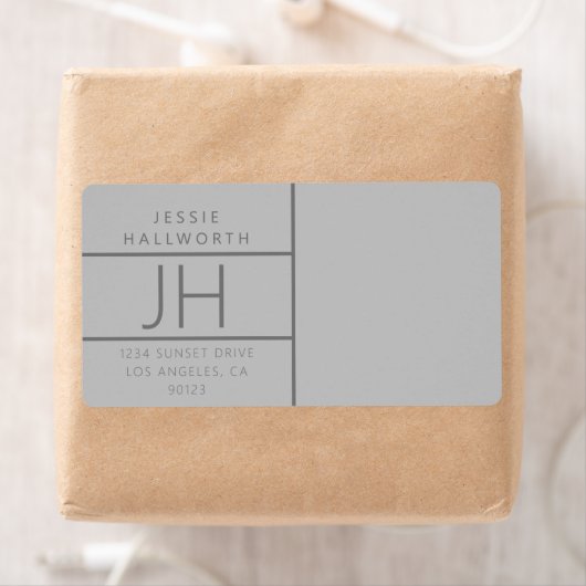 Étiquette Grey Modern Look Retour Adresse d'expédition (En situation)