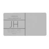 Étiquette Grey Modern Look Retour Adresse d'expédition (Devant)