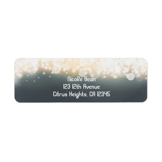 Étiquette Grey Sparkle Lights Sky Blast Party Address Labels (Devant)