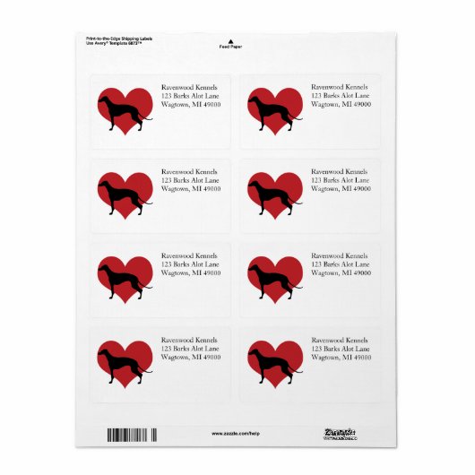 Étiquette Greyhound (Feuille entière)