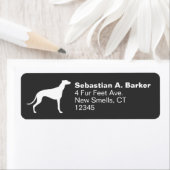 Étiquette Greyhound Dog Silhouette Adresse de retour (En situation)