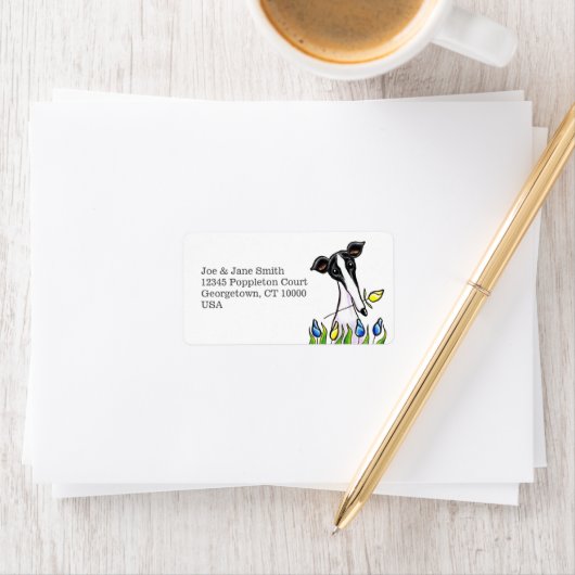 Étiquette Greyhound Sweethee Blanc (En situation)