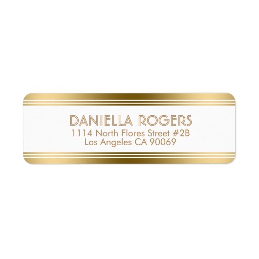 Étiquette Grilles décoratives or Design moderne géométrique (Devant)