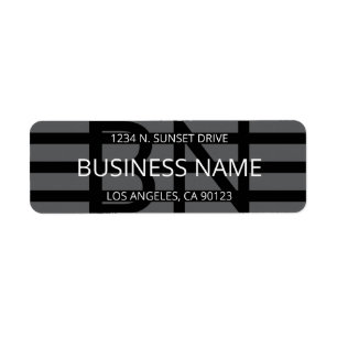 Étiquette Grilles et monogrammes noirs géométriques modernes