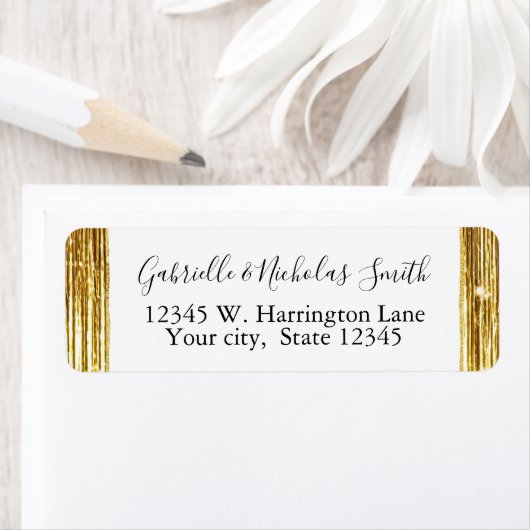 Étiquette Grilles Glam Gold (En situation)