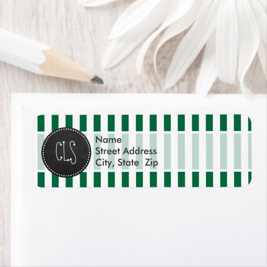 Étiquette Grilles Vert Cadmium ; tableau noir rétro (En situation)