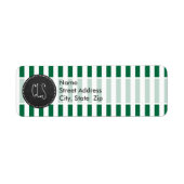 Étiquette Grilles Vert Cadmium ; tableau noir rétro (Devant)