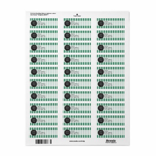 Étiquette Grilles Vert Cadmium ; tableau noir rétro (Feuille entière)