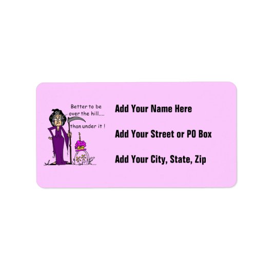 Étiquette Grim Reaper Humour d'anniversaire (Devant)