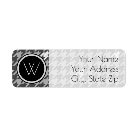 Étiquette Gris avec Houndstooth Argent Adresse de retour Lab (Devant)