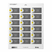 Étiquette Gris & Blanc Marguerite Mariage Favoriser Étiquett (Feuille entière)