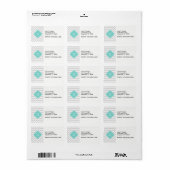 Étiquette Gris Clair Blanc Chevron Aquatrefoil Monogramme (Feuille entière)