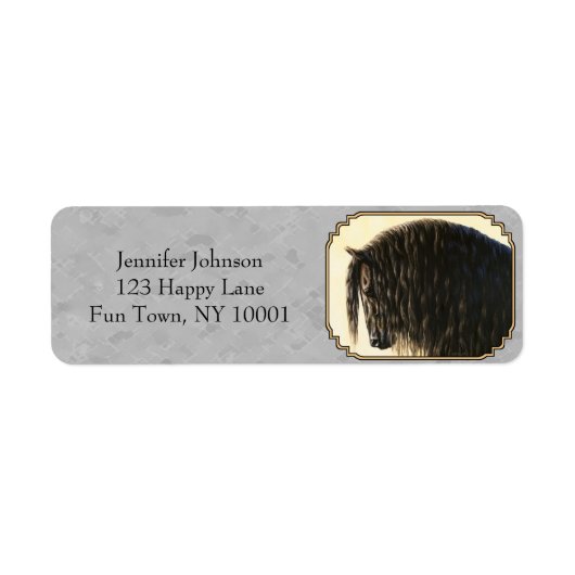 Étiquette Gris d'argent du cheval friésien (Devant)