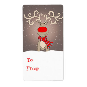 Étiquette Gris d'étiquette de cadeau de Noël (à et de)