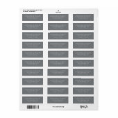 Étiquette Gris Élégant Minimaliste (Feuille entière)