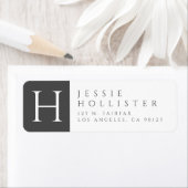 Étiquette Gris et blanc | Adresse de retour (En situation)