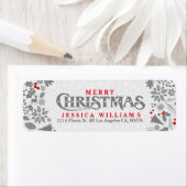 Étiquette Gris et blanc de Noël Werath & Text Design (En situation)