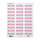 Étiquette Gris et Rose Moderne Chevron (Feuille entière)