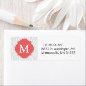 Étiquette Gris et rouge indien 2 moderne Chevron Custom Mono (En situation)