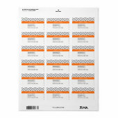 Étiquette Gris foncé Blanc LG Chevron Nom du Citrouille Mono (Feuille entière)
