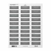 Étiquette Gris Minimaliste Professionnel (Feuille entière)