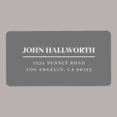 Étiquette Gris moderne et blanc