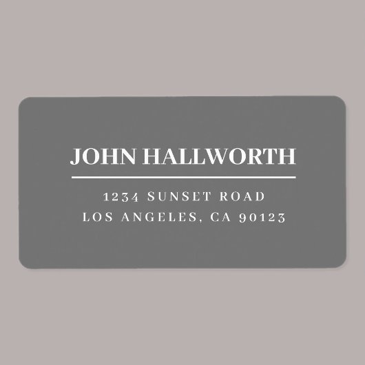 Étiquette Gris moderne et blanc