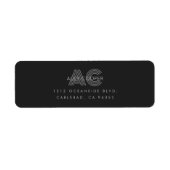 Étiquette Gris moderne et noir (Devant)