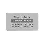 Étiquette Gris Moderne Plat Simple Minimaliste (Devant)