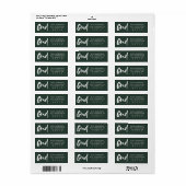 Étiquette Gris moderne simple verte adresse de retour (Feuille entière)