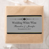 Étiquette Gris, Noir & Or Mariage Personnalisé Mini Étiquett (En situation)