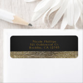 Étiquette Gris & Or Séquins de Glam Moderne Chic Invitation (En situation)