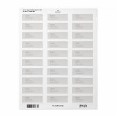 Étiquette Gris platine minimaliste moderne (Feuille entière)