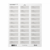 Étiquette Gris platine minimaliste moderne (Feuille entière)