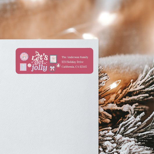 Étiquette Groovy Nutcracker Retro Pastel Christmas