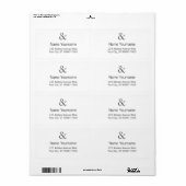 Étiquette Gros Caslon Moyen Noir Lettres Presse Grain (Feuille entière)