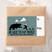 Étiquette Gros drôle Père Noël (En situation)