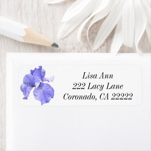 Étiquette Gros Iris Violet (En situation)