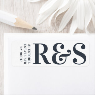 Étiquette Gros Monogramme Moderne Simple